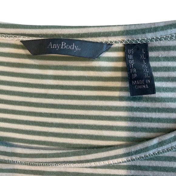 AnyBody Shirt Stripe Dolman Sleeve Women’s Size L - Picture 4 of 9